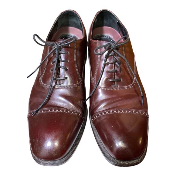 Florsheim Burgundy Lexington Cap Toe Oxford Shoes 17067-05 Sz 9.5D Leather - Picture 1 of 8